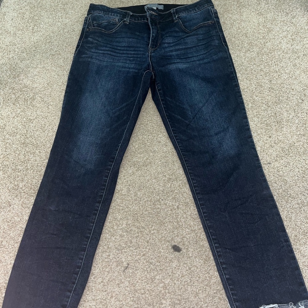 Wit &Wisdom frayed jeans elastic waist around back.size 12 . Super soft